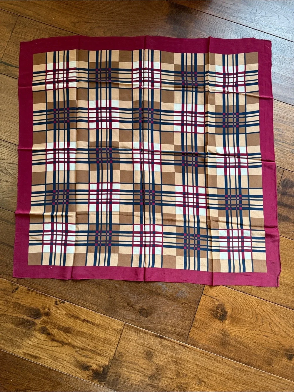 Checkered Cotton Square Scarf